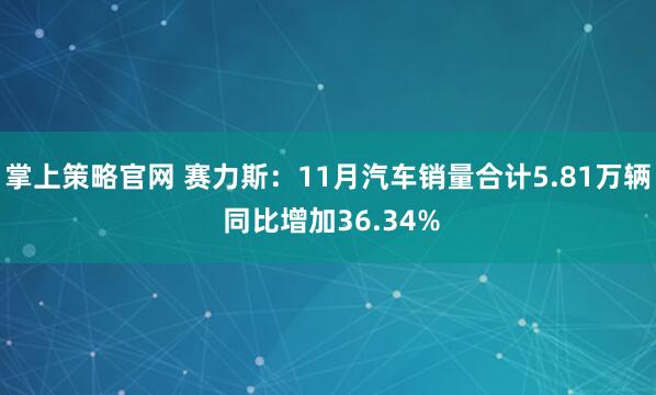 掌上策略官网 赛力斯：11月汽车销量合计5.81万辆 同比增加36.34%